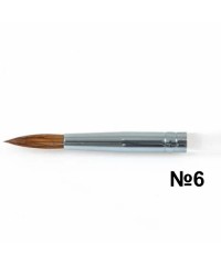 Кисть для акрила в тубе натуральная, прозрачная ручка №6