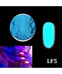 Порошок люминофор голубой (светится в темноте) для дизайна ногтей LF5