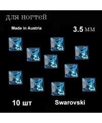Стразы Swarovski, Австрия, квадратные, 3,5 мм. 10 шт. (светло-синие)	