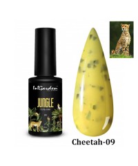 Гель-лак JUNGLE Cheetah сочный желтый оттенок с вкраплением черных хлопьев 09, 8 мл