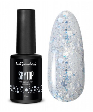 Глянцевый топ SKYTOP серебро, 11 мл