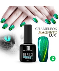Гель-лак "TNL - magnet lux" №02 - зелёный с блестками (10 мл.)
