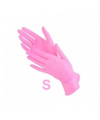 Перчатки нитриловые розовые (5 пар в пакете), размер S