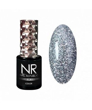 Гель-лак Nail Republic 418 Серебристая мишура,10мл