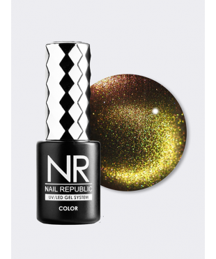 Гель-лак Nail Republic CAT-24 3D, Gold-green-pink 10 мл.