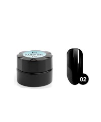 Гель-краска для дизайна ногтей "TNL" №02 (чёрная), 8 мл.