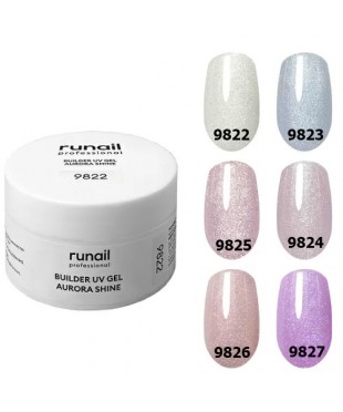 Гель моделирующий BUILDER UV GEL AURORA SHINE №9822-9827, 1 шт.
