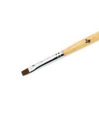 Кисть для геля искусственный ворс, с деревянной ручкой  №3