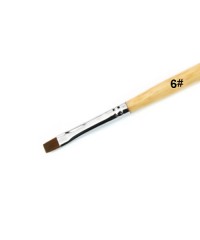 Кисть для геля искусственный ворс, с деревянной ручкой №6