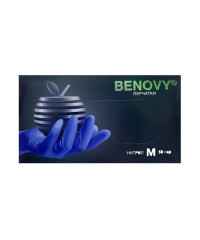 Перчатки нитриловые Benovy сиренево-голубые (50 пар), размер M