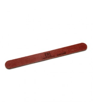 Пилка для ногтей тонкая 240/240 красная, на деревянной основе