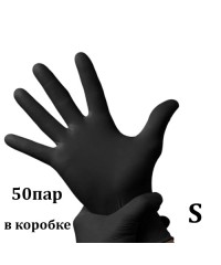 Перчатки нитрило-виниловые черного цвета размер S, 50 пар