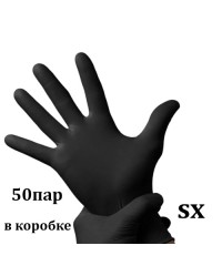 Перчатки нитрило-виниловые черного цвета размер XS, 50 пар