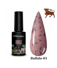 Гель-лак JUNGLE Buffalo коричнево-фиолетовый оттенок с вкраплением черных хлопьев 03, 8 мл