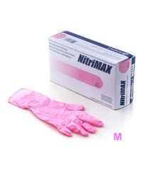 Перчатки Nitrimax нитриловые неопудренные розовые (размер M), 50 пар