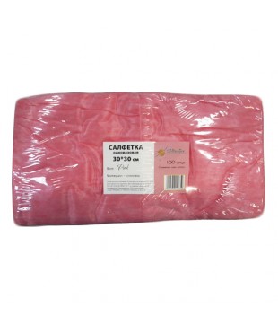 Салфетки из спанлейс одноразовые  розовые 30*30 см "White Line" 100 шт.