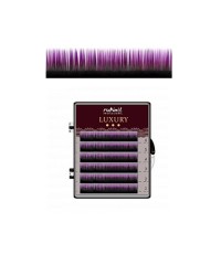 RUNAIL, Ресницы для наращивания Luxury, Ø 0,15 мм, Mix C, (№10,12,14), цвет: черно-фиолетовый, 6 линий