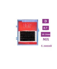 Ресницы чёрные LOVELY LASHY микс 0,7/D 10-14 мм. 6 линий