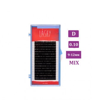 Ресницы чёрные LOVELY LASHY микс 0,10/D 9-12 мм. 16 линий