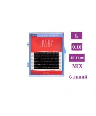Ресницы чёрные LOVELY LASHY микс 0,10/L 10-14 мм. 6 линий