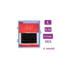 Ресницы чёрные LOVELY LASHY микс 0,10/L 9-11 мм. 6 линий