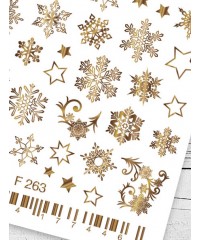 Слайдер золотые снежинки F 263