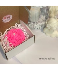 Интерьерная свеча Пион "Розовый неон"